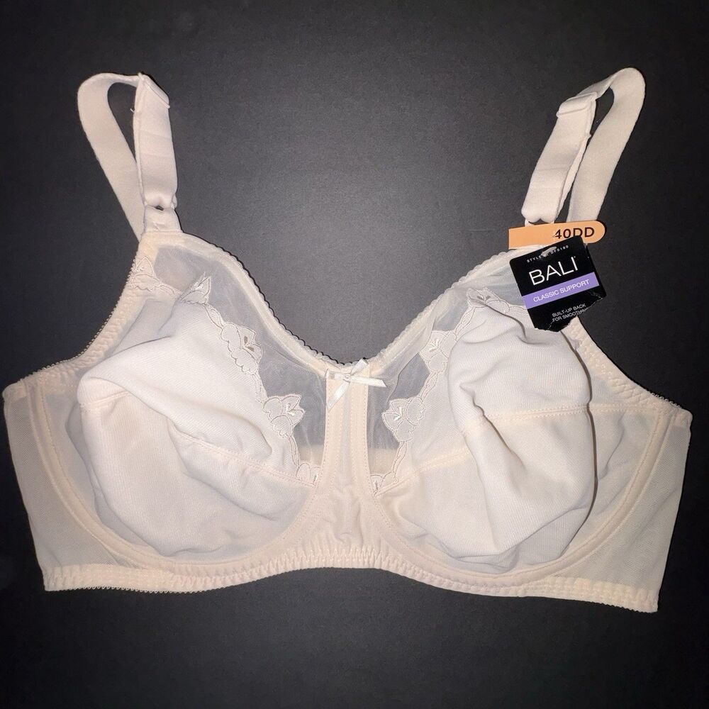 Bali Flower Underwire Bra Size 40DD Seamed Full Coverage Support Style 0180